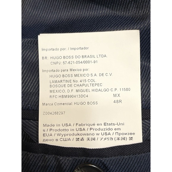 Hugo Boss Navy Wool Pasolini Movie Suit Jacket Designer Sport 48R See Notes - Picture 11 of 13